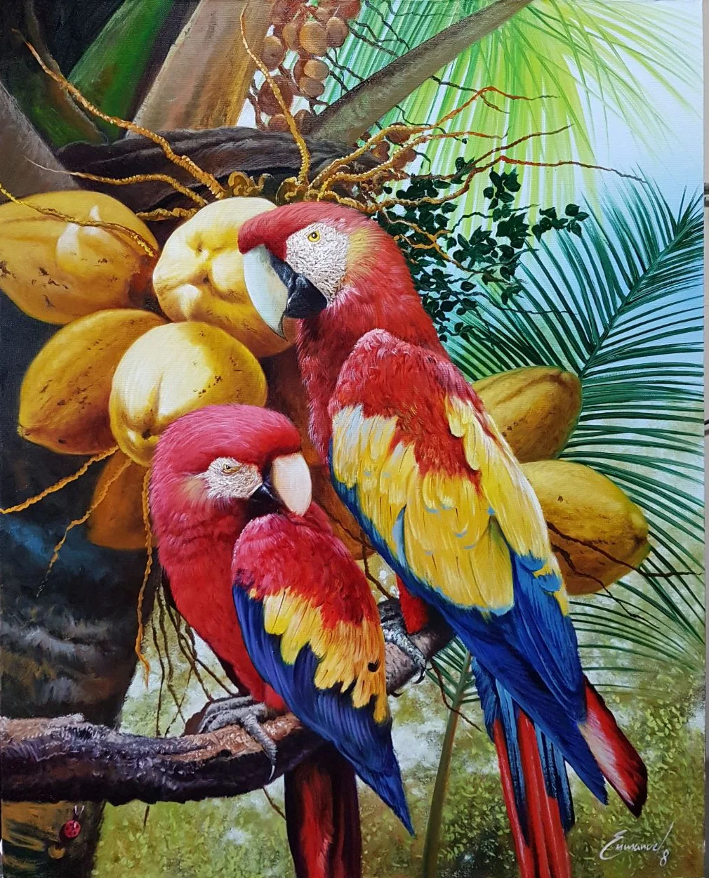 Paraíso de Guacamayas Enmanuel Membreño artista hondureño Arte Naturaleza Retratos Paisajes bodegones
